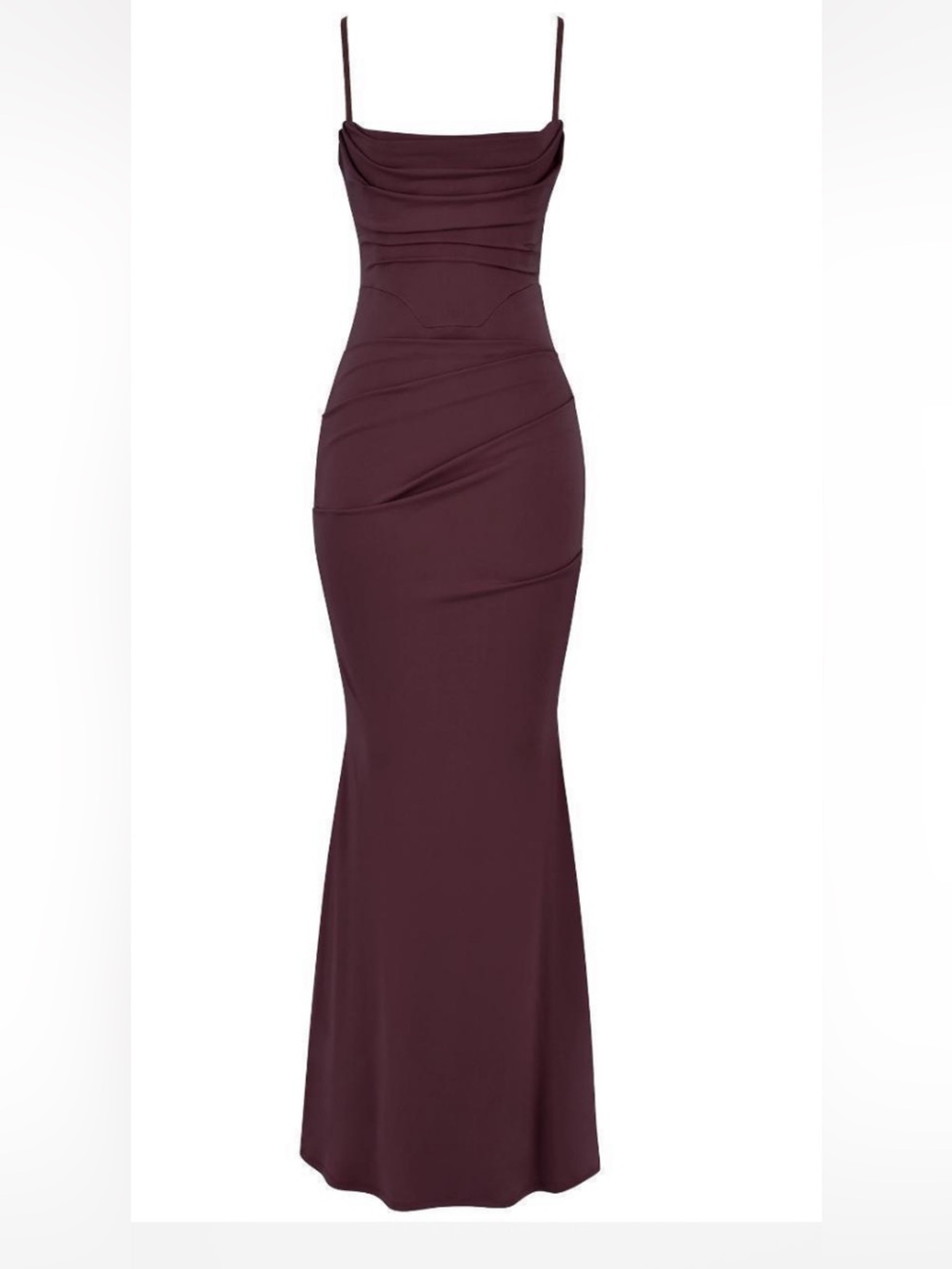 House CB Women's Brown Spaghetti Strap Evening Gown